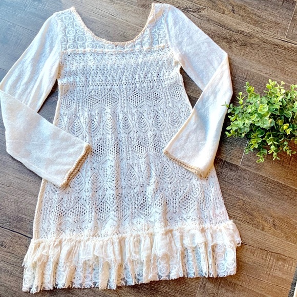 ❤️SOLD Free People boho Dreamy lace tunic dress - Picture 3 of 8